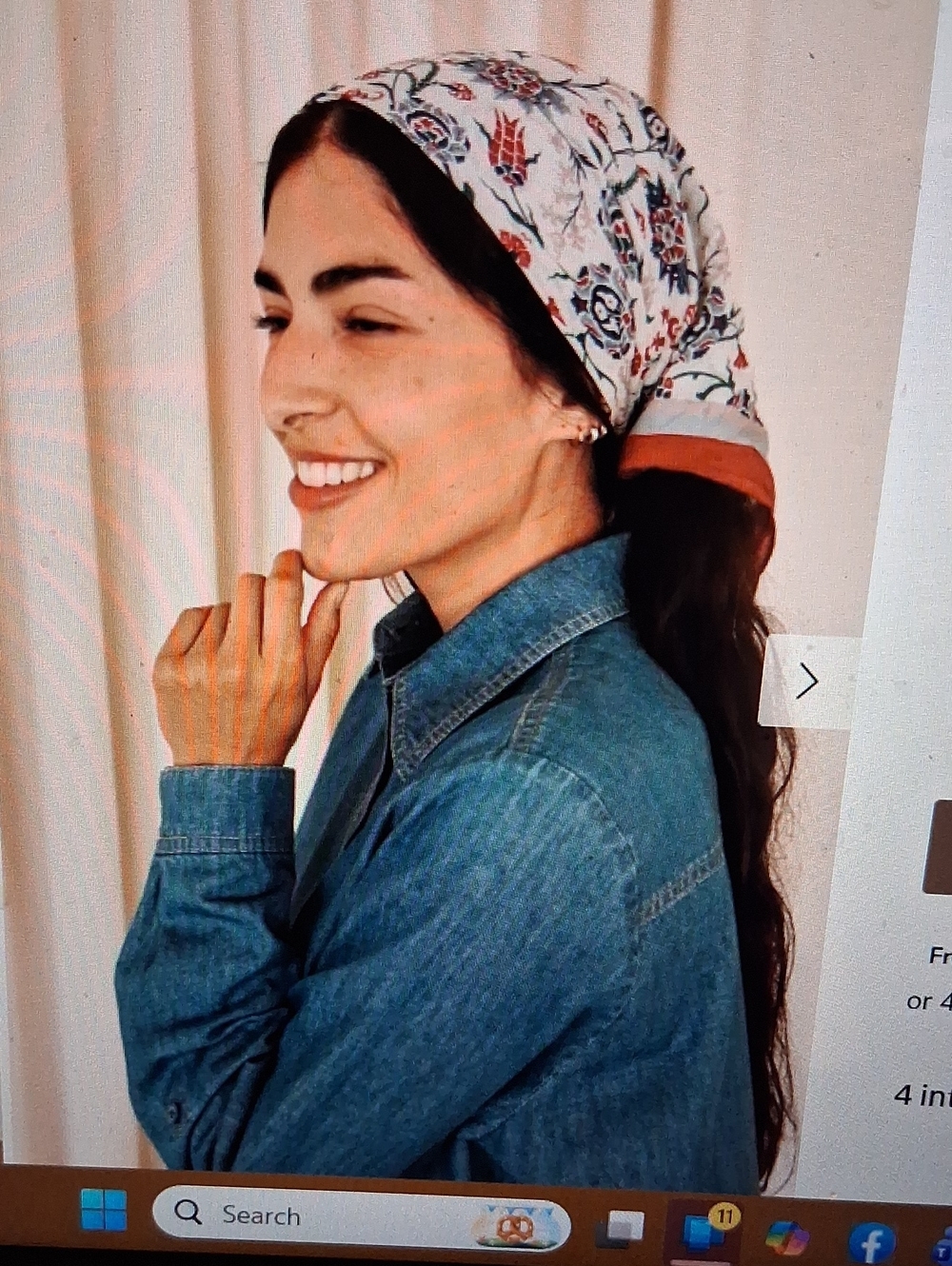 NIP Oddbird Lale Silk/Cotton Scarf Turkish Tulip Bandana